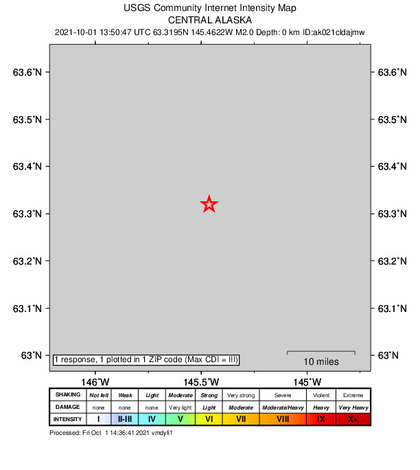 Did You Feel It? map: shaking reported by the public