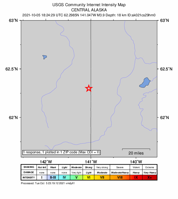 Did You Feel It? map: shaking reported by the public