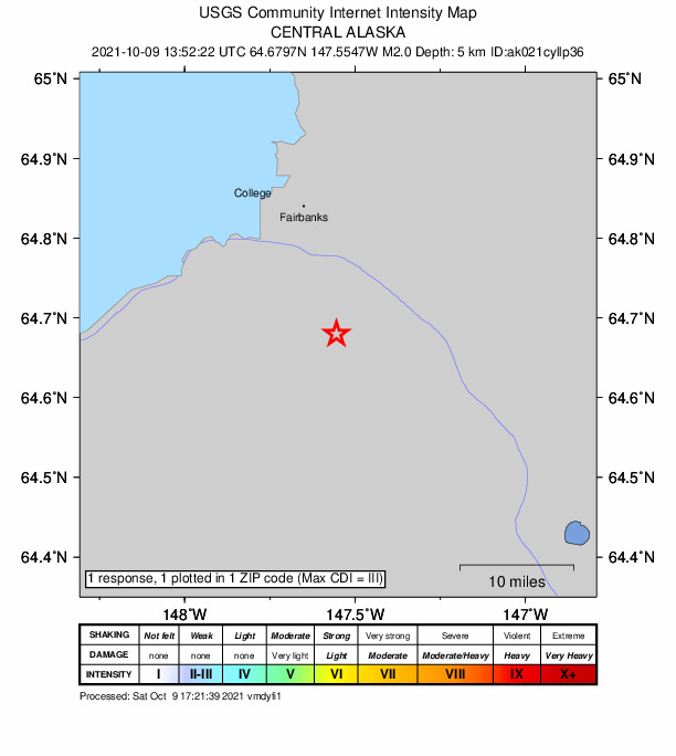Did You Feel It? map: shaking reported by the public
