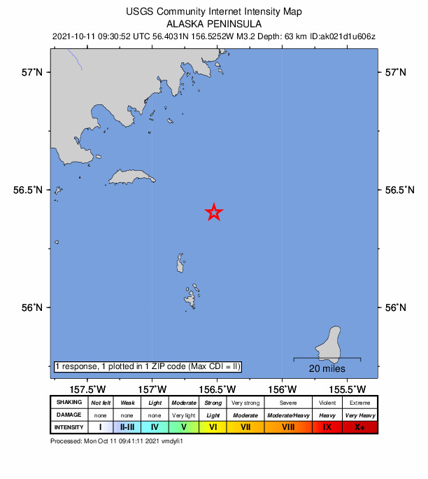 Did You Feel It? map: shaking reported by the public