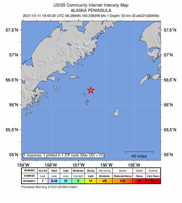 Did You Feel It? map: shaking reported by the public
