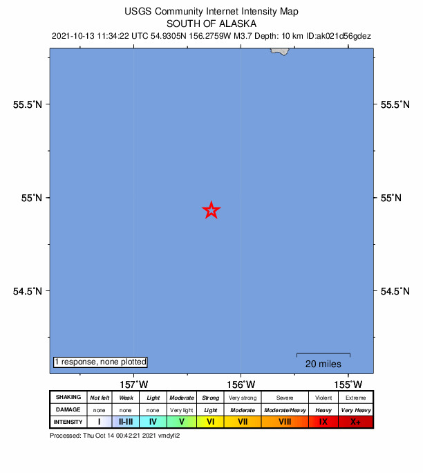 Did You Feel It? map: shaking reported by the public