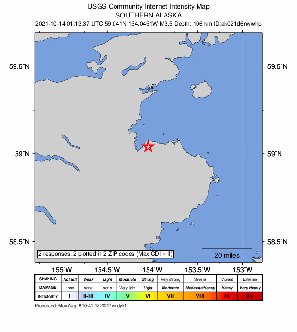 Did You Feel It? map: shaking reported by the public