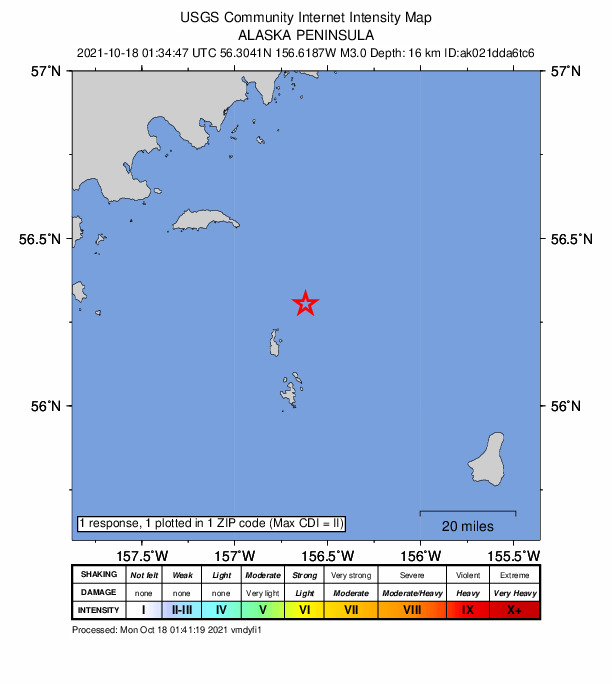 Did You Feel It? map: shaking reported by the public
