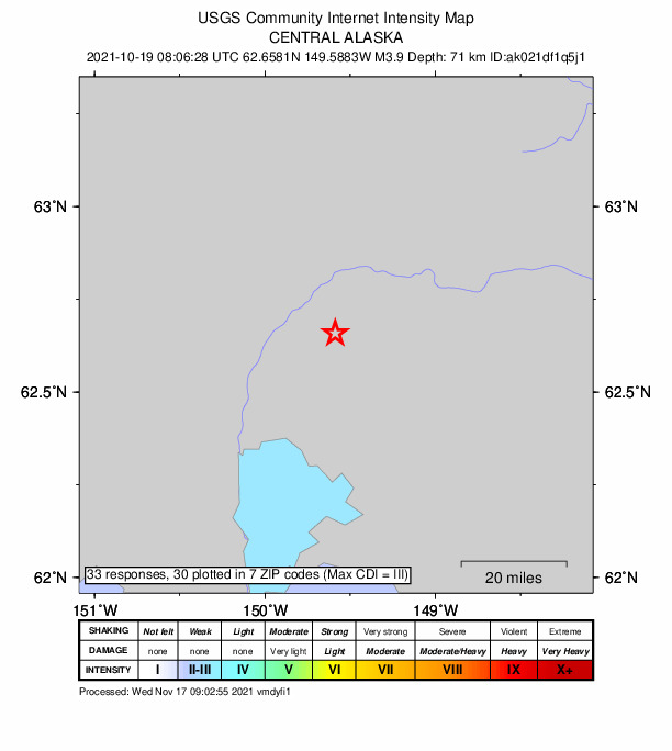 Did You Feel It? map: shaking reported by the public