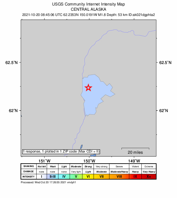Did You Feel It? map: shaking reported by the public