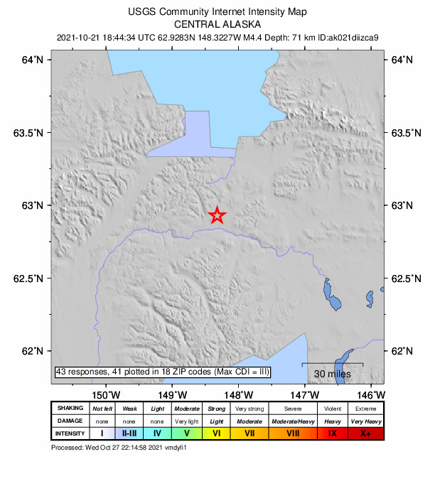 Did You Feel It? map: shaking reported by the public
