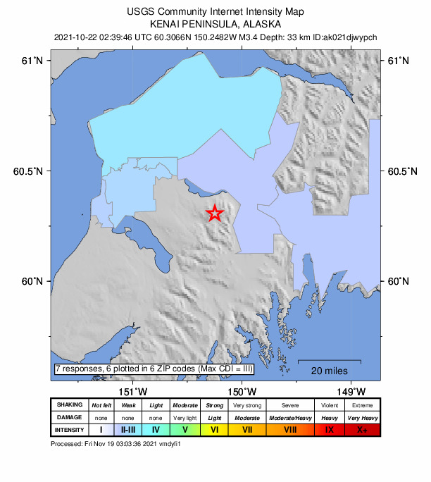 Did You Feel It? map: shaking reported by the public