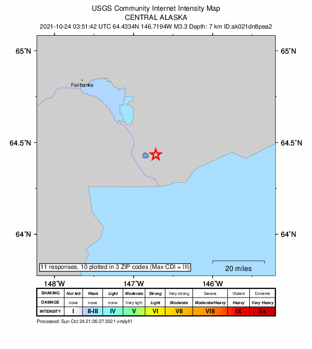 Did You Feel It? map: shaking reported by the public