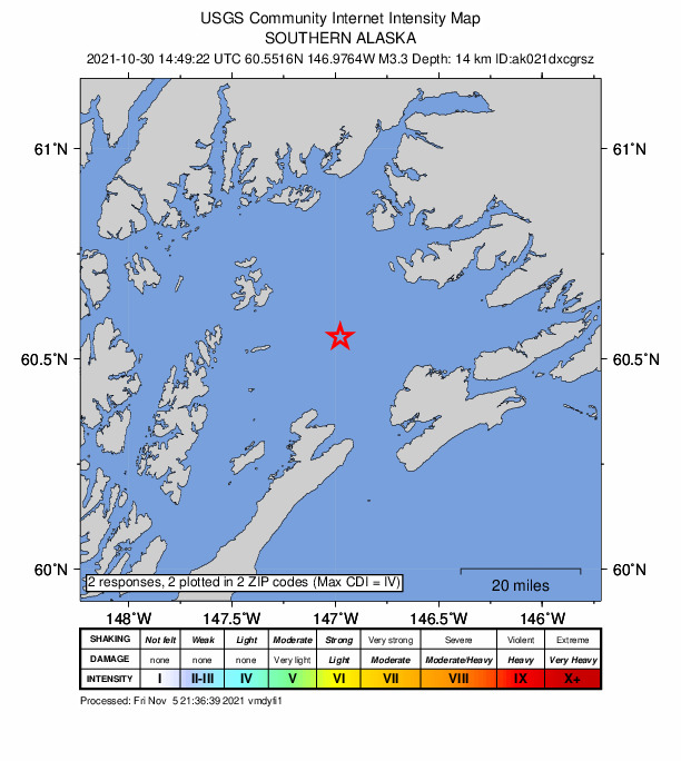 Did You Feel It? map: shaking reported by the public