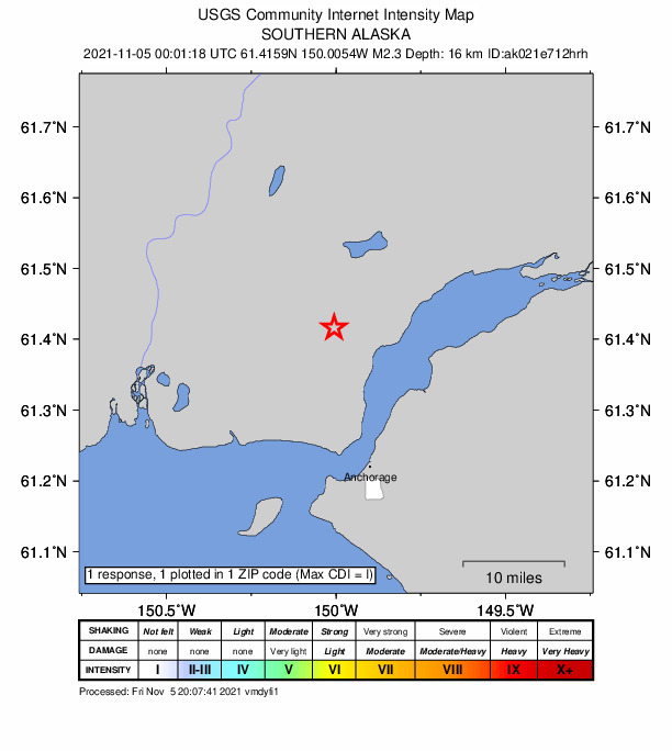 Did You Feel It? map: shaking reported by the public
