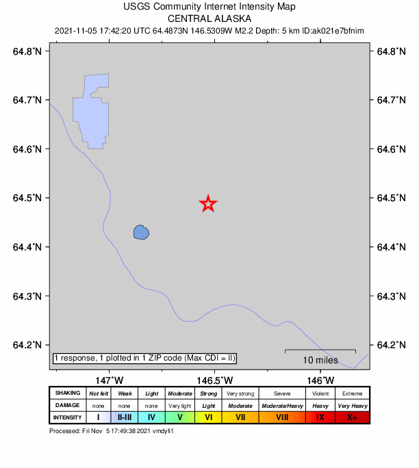 Did You Feel It? map: shaking reported by the public