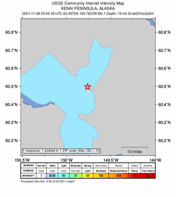 Did You Feel It? map: shaking reported by the public