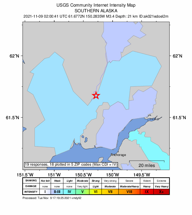 Did You Feel It? map: shaking reported by the public