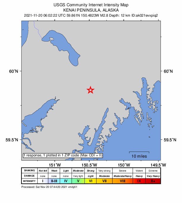 Did You Feel It? map: shaking reported by the public