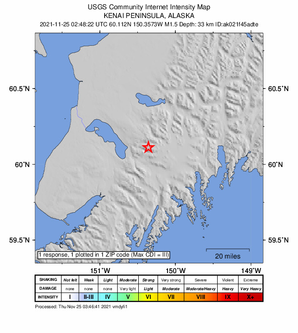 Did You Feel It? map: shaking reported by the public