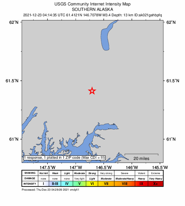 Did You Feel It? map: shaking reported by the public