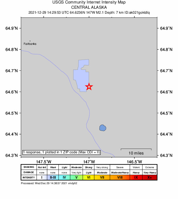Did You Feel It? map: shaking reported by the public