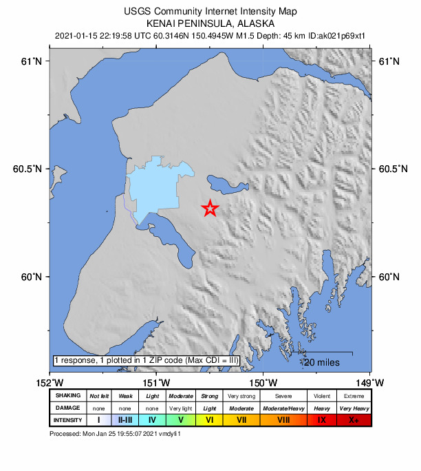Did You Feel It? map: shaking reported by the public