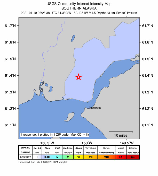 Did You Feel It? map: shaking reported by the public