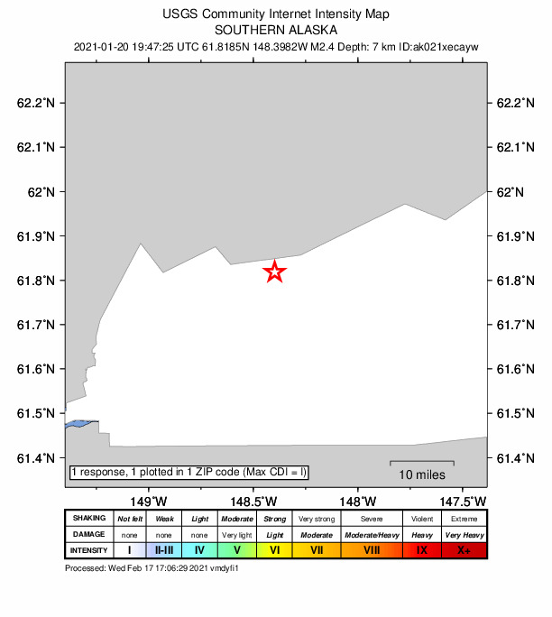 Did You Feel It? map: shaking reported by the public