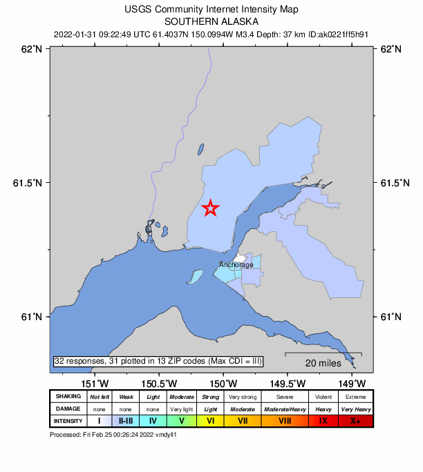 Did You Feel It? map: shaking reported by the public