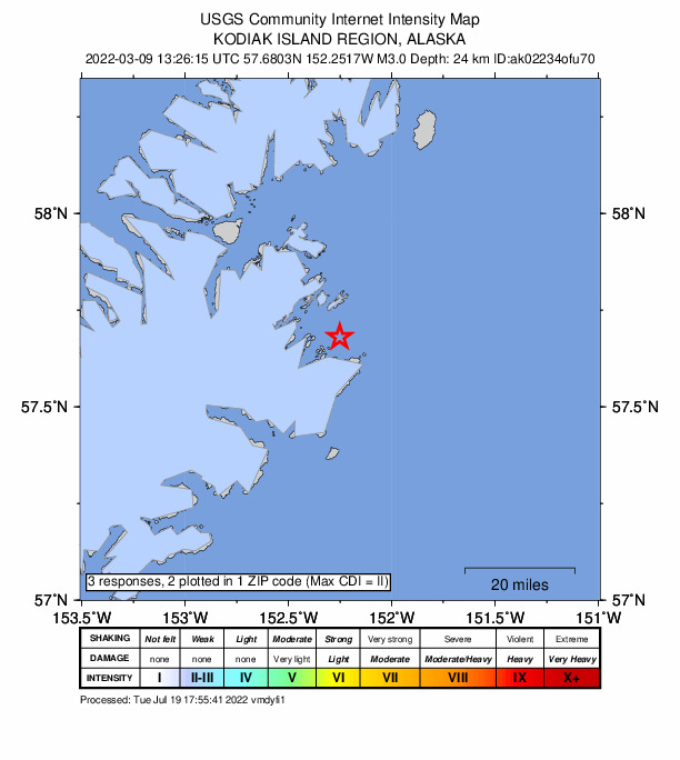 Did You Feel It? map: shaking reported by the public