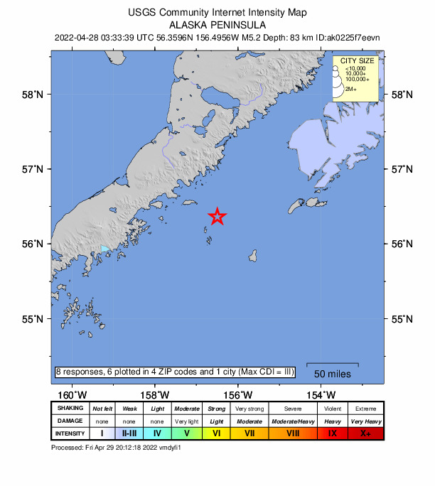 Did You Feel It? map: shaking reported by the public