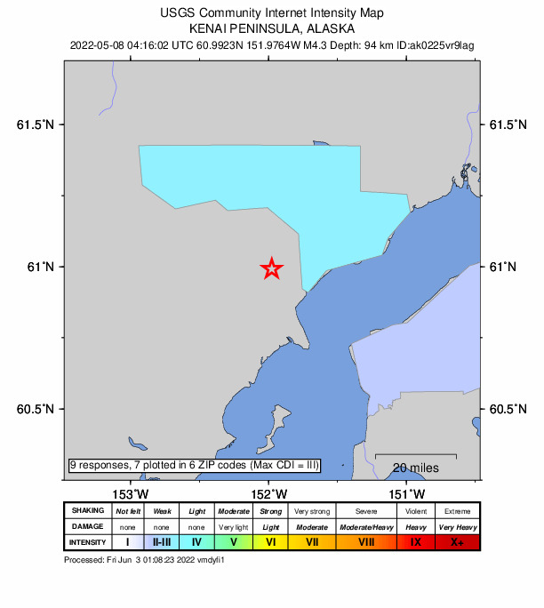 Did You Feel It? map: shaking reported by the public