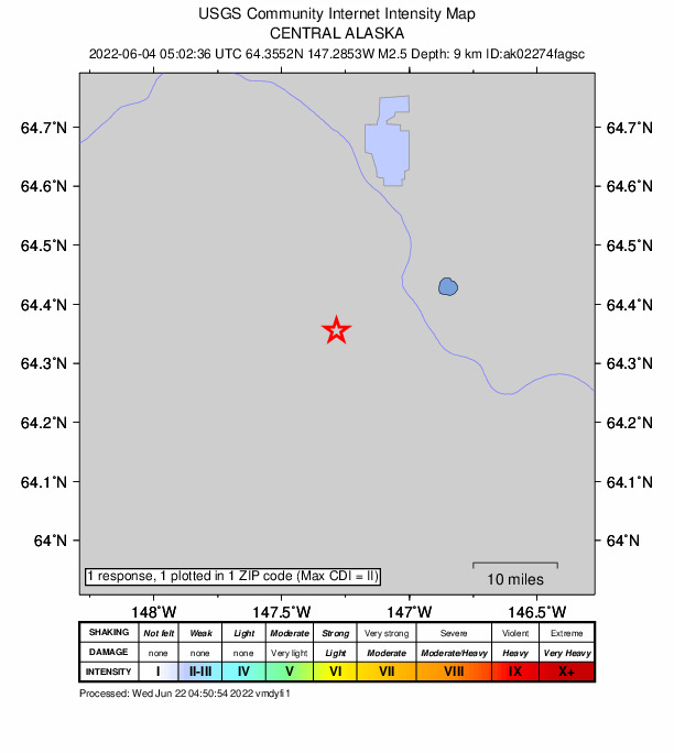 Did You Feel It? map: shaking reported by the public