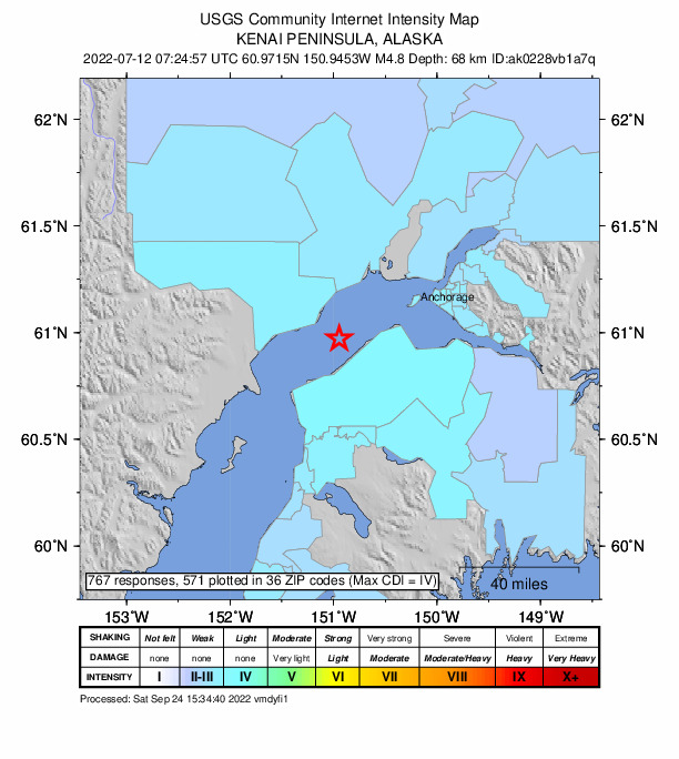 Did You Feel It? map: shaking reported by the public