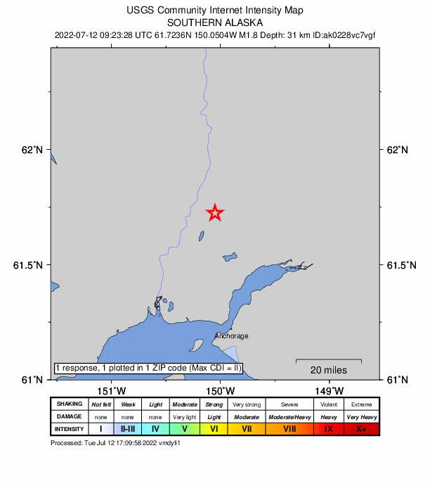 Did You Feel It? map: shaking reported by the public