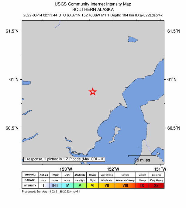 Did You Feel It? map: shaking reported by the public