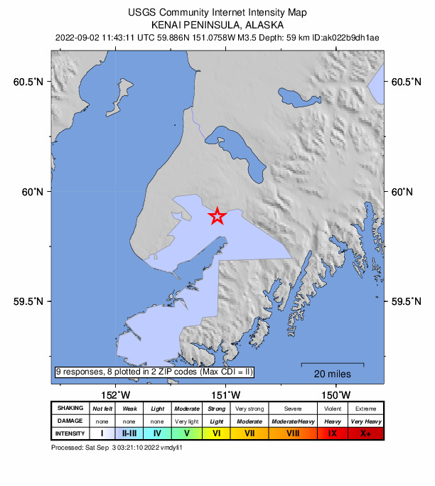 Did You Feel It? map: shaking reported by the public