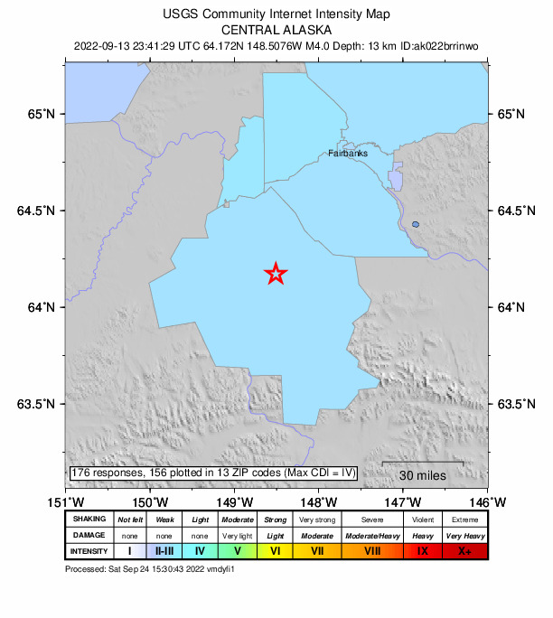Did You Feel It? map: shaking reported by the public