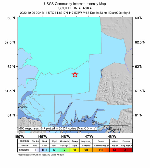 Did You Feel It? map: shaking reported by the public