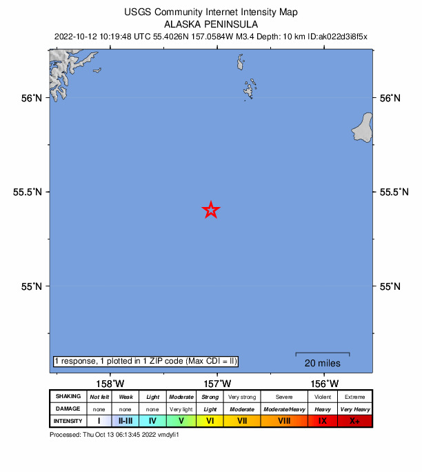 Did You Feel It? map: shaking reported by the public