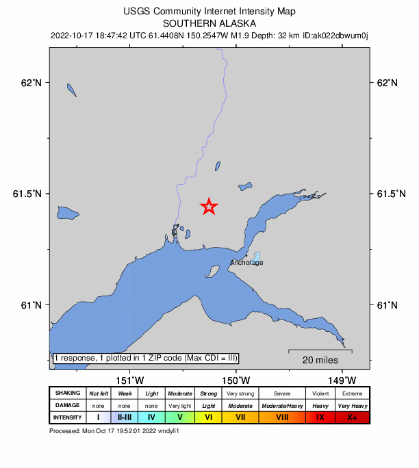 Did You Feel It? map: shaking reported by the public