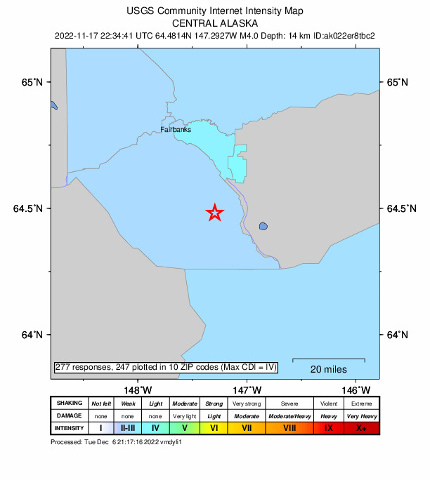 Did You Feel It? map: shaking reported by the public