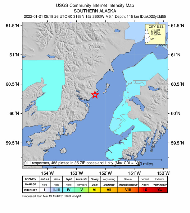 Did You Feel It? map: shaking reported by the public