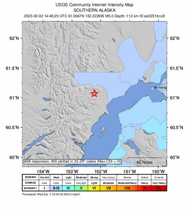 Did You Feel It? map: shaking reported by the public