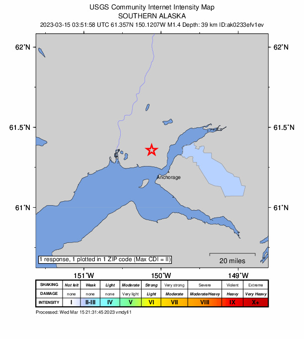 Did You Feel It? map: shaking reported by the public