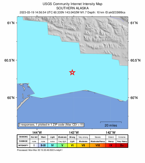 Did You Feel It? map: shaking reported by the public