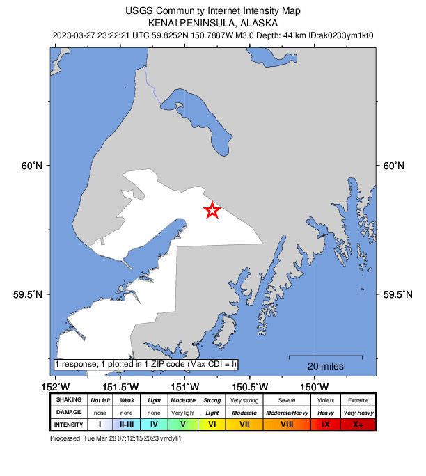 Did You Feel It? map: shaking reported by the public