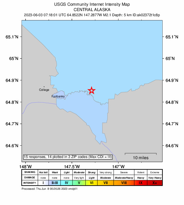 Did You Feel It? map: shaking reported by the public