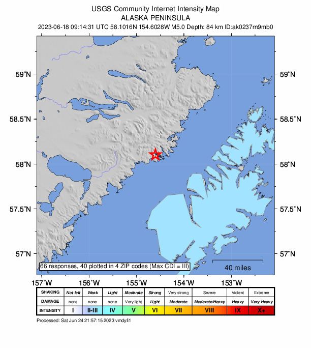 Did You Feel It? map: shaking reported by the public
