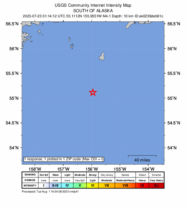 Did You Feel It? map: shaking reported by the public