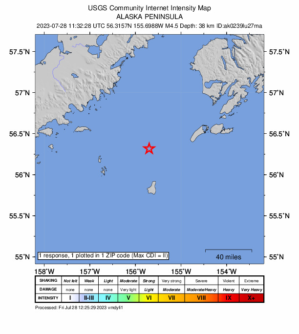 Did You Feel It? map: shaking reported by the public