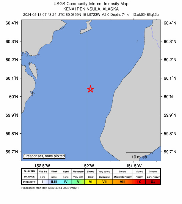 Did You Feel It? map: shaking reported by the public