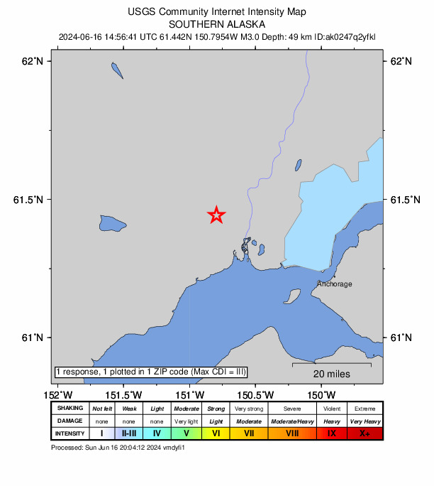 Did You Feel It? map: shaking reported by the public